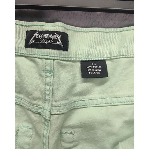 Legendary Status Mens Light Green Mint Denim Straight Slim Skinny Jeans - Picture 6 of 6